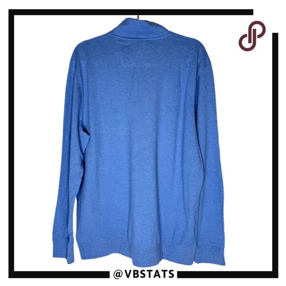 Southern Tide Men's The Skipjack Pique Schooner Quarter Zip Pullover Blue Large - Picture 2 of 9